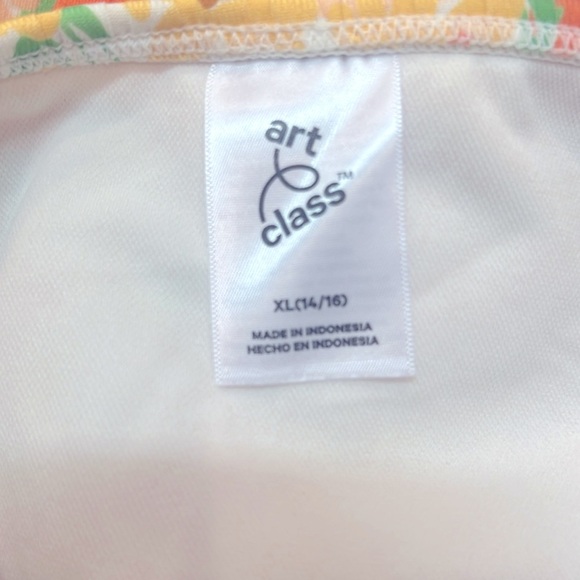 art class Kids Swim One Piece - Yellow and Blue Floral - Picture 2 of 3